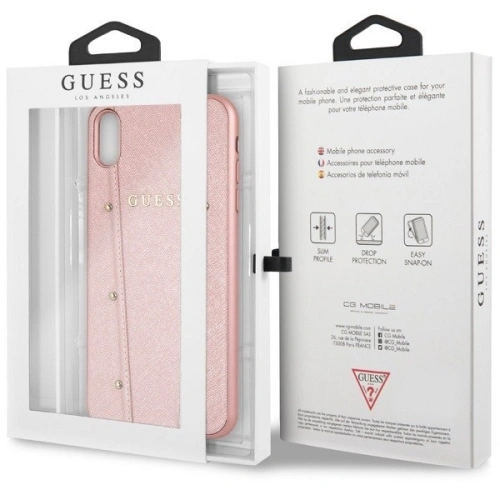 Etui Guess GUHCI65KAILRG Apple iPhone XS Max różowo-złoty/rose gold hard case Kaia Saffiano