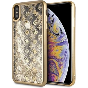 Hurtownia GSM - Guess Apple Case GUHCI65PEOLGGO iPhone XS Max gold/gold hartes Case 4G Peony Liquid Glitter - GUE098GLD - {ean13} - Hurt