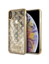 Guess Apple Case GUHCI65PEOLGGO iPhone XS Max gold/gold hartes Case 4G Peony Liquid Glitter