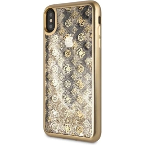 Hurtownia GSM - Guess Apple Case GUHCI65PEOLGGO iPhone XS Max gold/gold hartes Case 4G Peony Liquid Glitter - GUE098GLD - {ean13} - Hurt