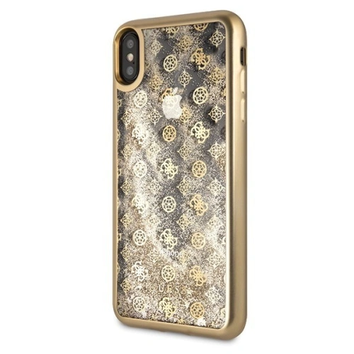 Etui Guess GUHCI65PEOLGGO Apple iPhone XS Max złoty/gold hard case 4G Peony Liquid Glitter