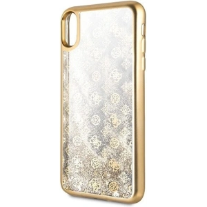 Hurtownia GSM - Guess Apple Case GUHCI65PEOLGGO iPhone XS Max gold/gold hartes Case 4G Peony Liquid Glitter - GUE098GLD - {ean13} - Hurt