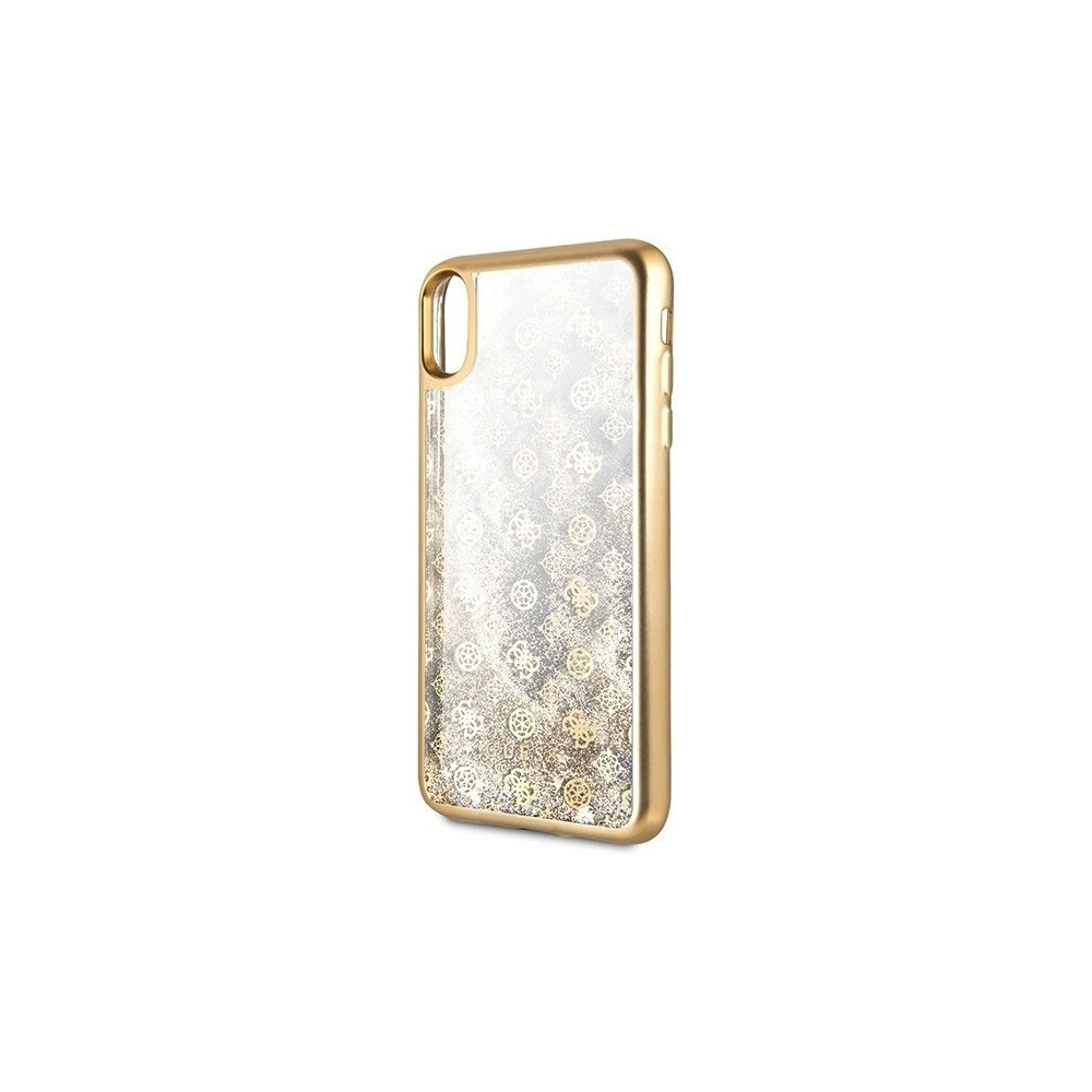 Hurtownia GSM - Guess Apple Case GUHCI65PEOLGGO iPhone XS Max gold/gold hartes Case 4G Peony Liquid Glitter - GUE098GLD - {ean13} - Hurt