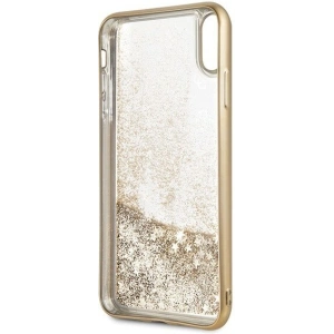 Hurtownia GSM - Guess Apple Case GUHCI65PEOLGGO iPhone XS Max gold/gold hartes Case 4G Peony Liquid Glitter - GUE098GLD - {ean13} - Hurt