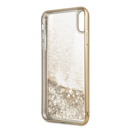 Etui Guess GUHCI65PEOLGGO Apple iPhone XS Max złoty/gold hard case 4G Peony Liquid Glitter
