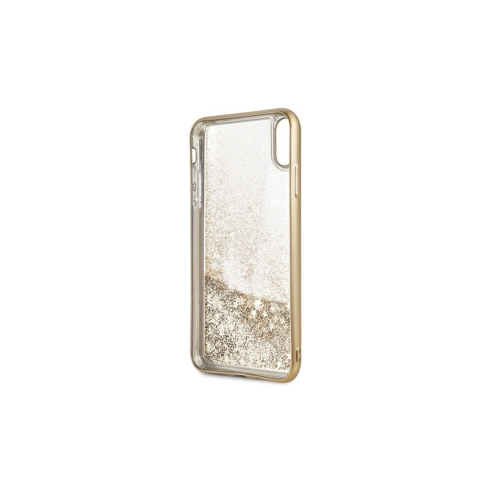 Hurtownia GSM - Guess Apple Case GUHCI65PEOLGGO iPhone XS Max gold/gold hartes Case 4G Peony Liquid Glitter - GUE098GLD - {ean13} - Hurt
