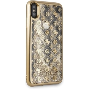 Hurtownia GSM - Guess Apple Case GUHCI65PEOLGGO iPhone XS Max gold/gold hartes Case 4G Peony Liquid Glitter - GUE098GLD - {ean13} - Hurt