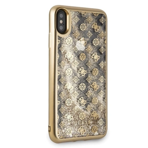 Etui Guess GUHCI65PEOLGGO Apple iPhone XS Max złoty/gold hard case 4G Peony Liquid Glitter