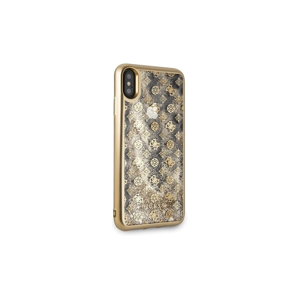 Hurtownia GSM - Guess Apple Case GUHCI65PEOLGGO iPhone XS Max gold/gold hartes Case 4G Peony Liquid Glitter - GUE098GLD - {ean13} - Hurt