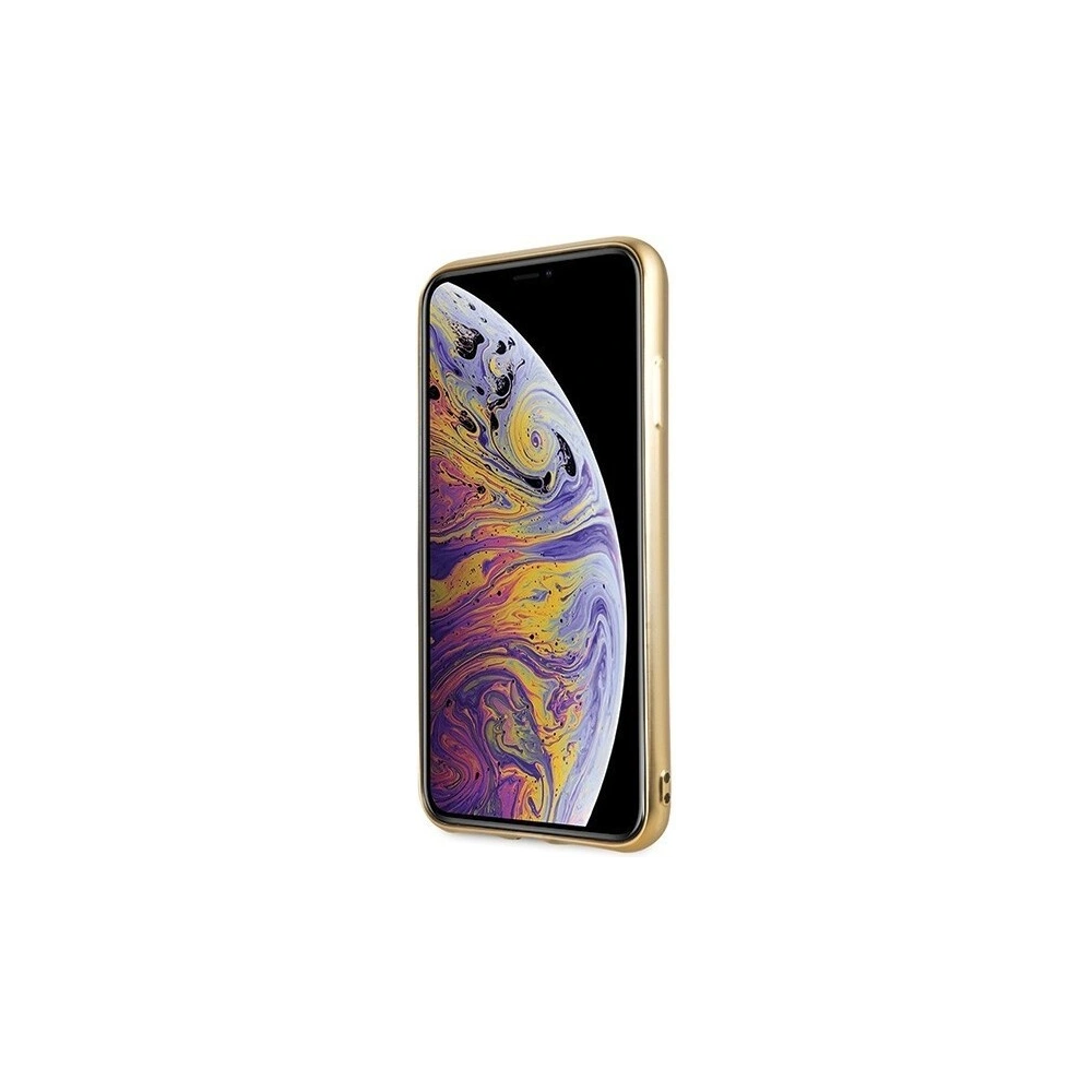 Hurtownia GSM - Guess Apple Case GUHCI65PEOLGGO iPhone XS Max gold/gold hartes Case 4G Peony Liquid Glitter - GUE098GLD - {ean13} - Hurt