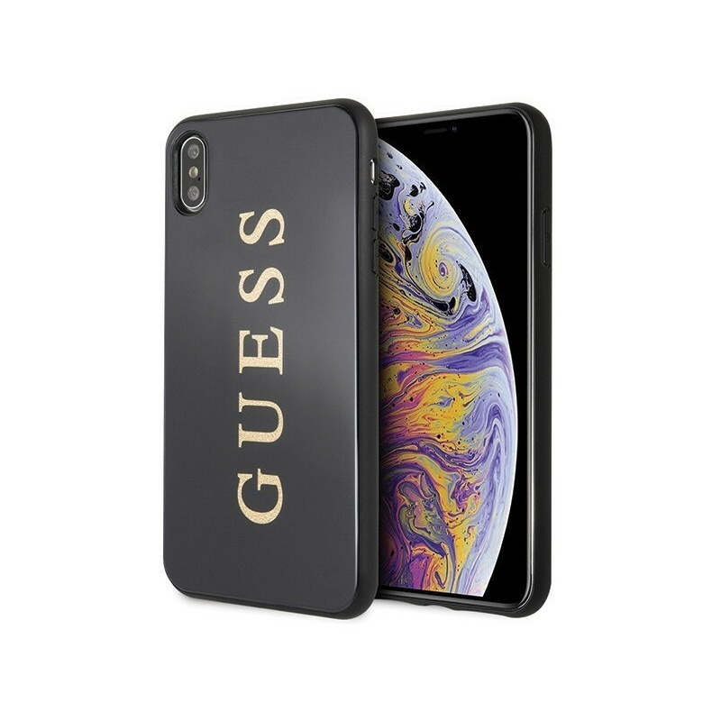 Guess Distributor - 3700740447826 - GUE099BLK - Guess GUHCI65TGGGBK iPhone Xs Max black hard case Classic Double Layer Glitter - B2B homescreen