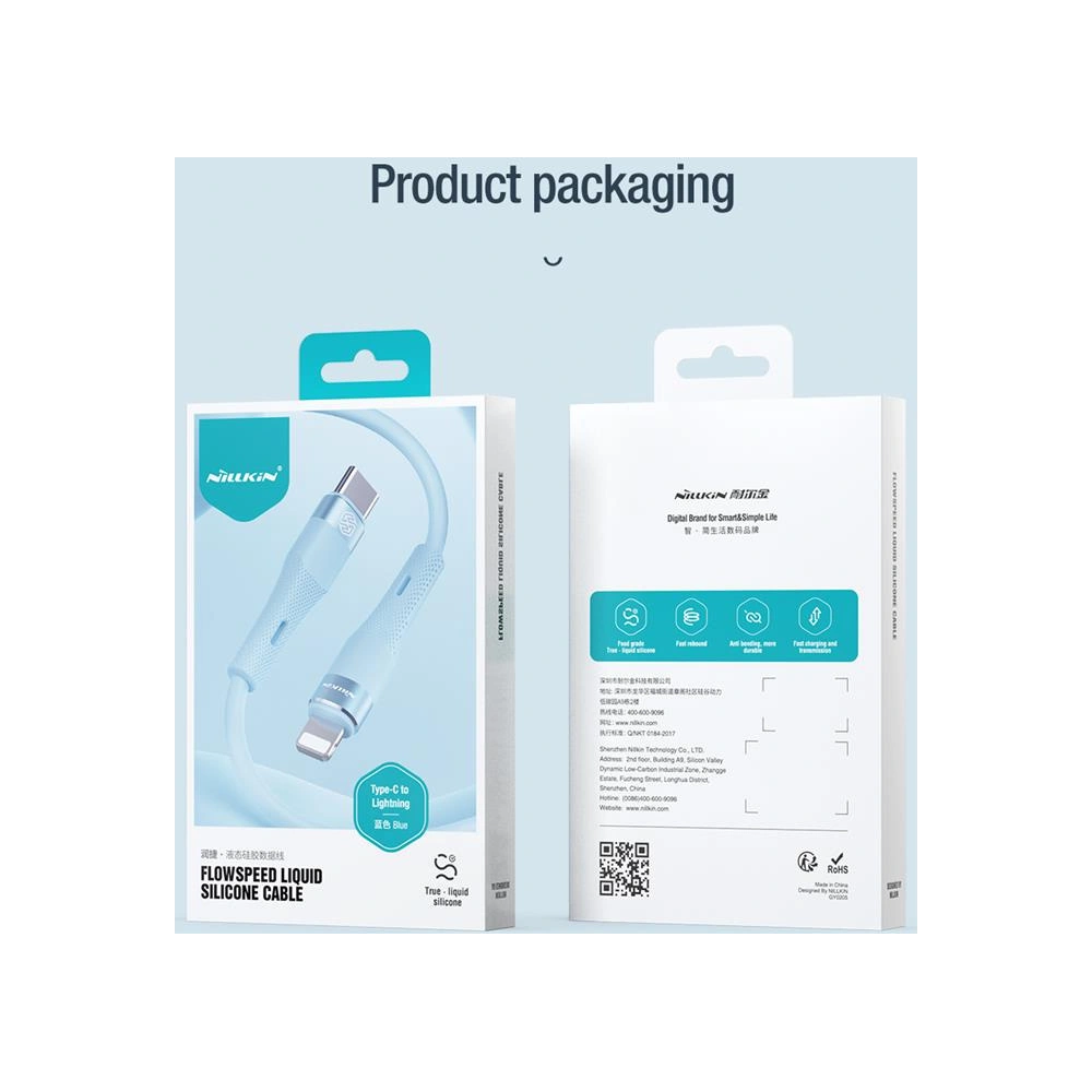 Hurtownia GSM - Cablul Nillkin Data Cable Flowspeed Silicon USB-C / Lightning PD 27W violet - NLK1397 - {ean13} - Hurt