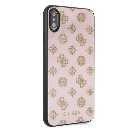 Etui Guess GUHCI65TGGPLP Apple iPhone XS Max jasnoróżowy/light pink hard case Peony G Double Layer Glitter