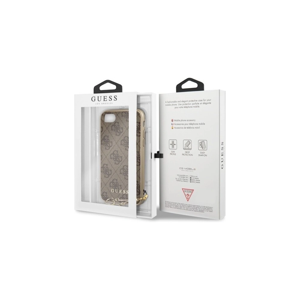 Hurtownia GSM - Etui Guess GUHCI8GF4GBR Apple iPhone SE 2022/SE 2020/8/7 brown/brązowy hard case 4G Charms Collection - GUE102BR - {ean13} - Hurt