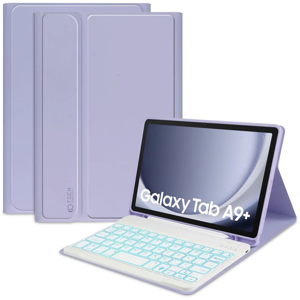 Hurtownia GSM - Etui Tech-Protect SmartCase Pen + Keyboard Samsung Galaxy Tab A9+ Plus X210 / X215 / X216 Fialové - THP2532 - {ean13} - Hurt
