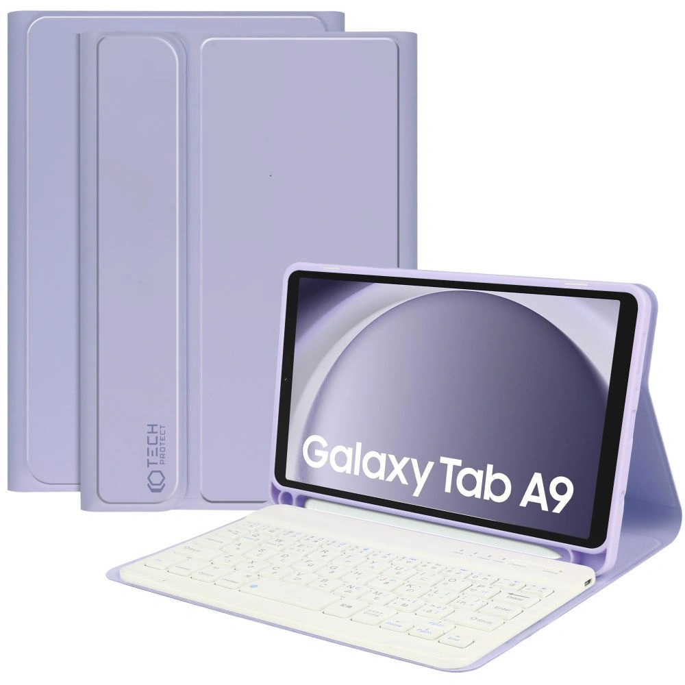 Etui Tech-Protect SmartCase Pen + Keyboard Samsung Galaxy Tab A9 X110 / X115 Lila