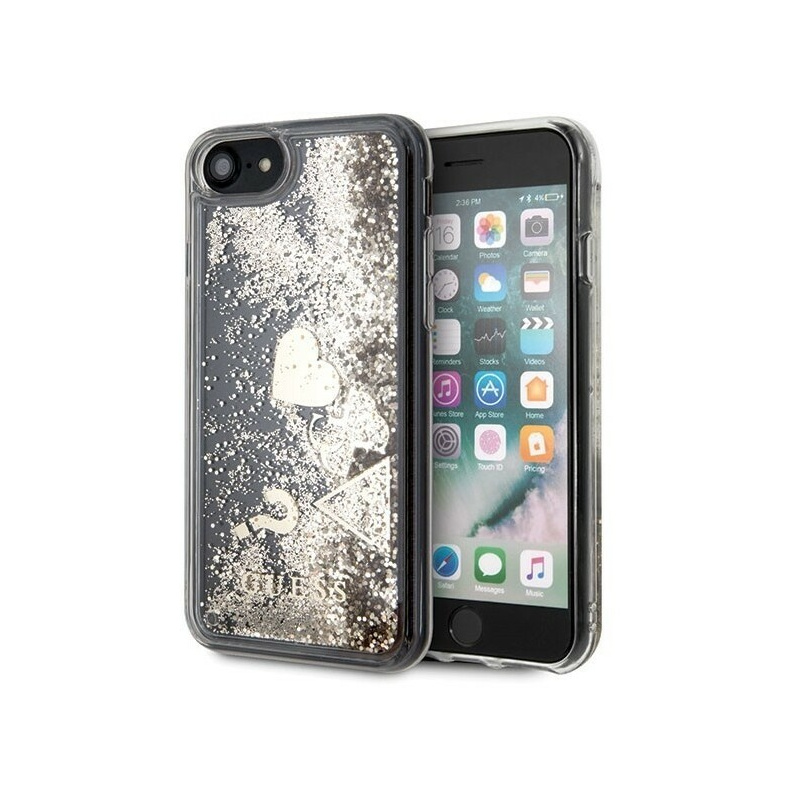 Etui Guess GUHCI8GLHFLGO Apple iPhone SE 2022/SE 2020/8/7 gold/złoty hard case Glitter Hearts