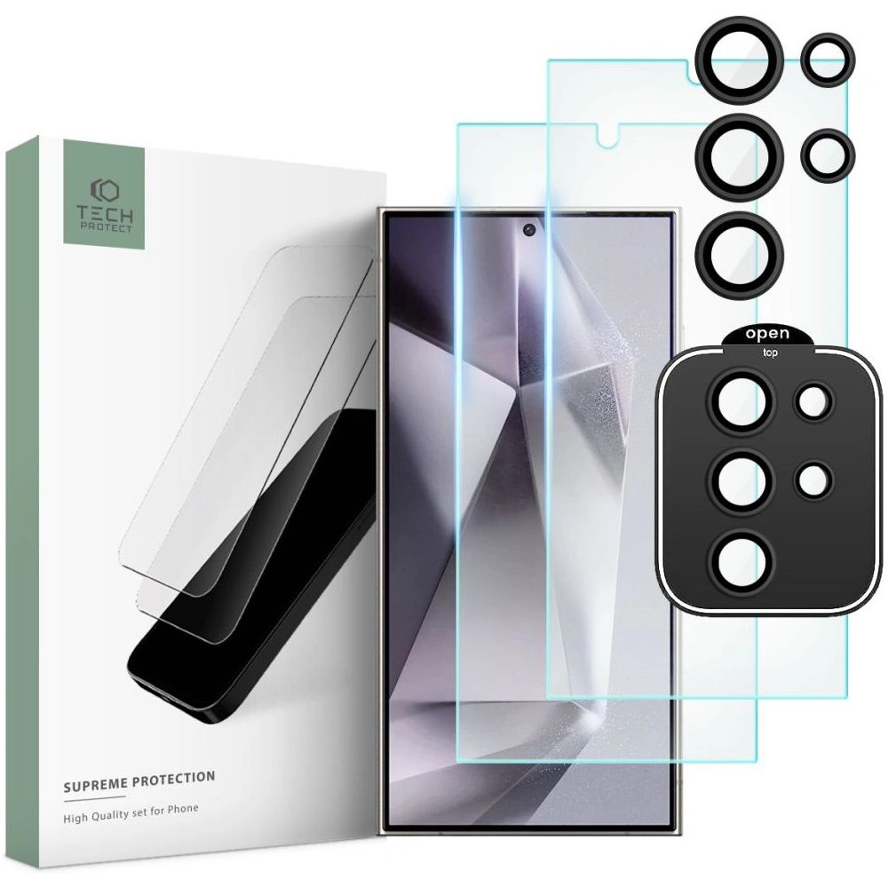 Wholesale Tech-Protect Supreme Set Samsung Galaxy S24 Ultra Clear [2+1 PACK] - THP2543 - {ean13} - Hurt