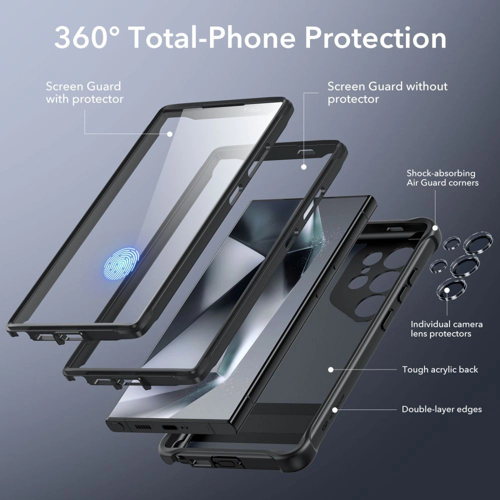 Hurtownia GSM - Etui ESR Armor Kickstand Samsung Galaxy S24 Ultra Negru înghețat - ESR747 - {ean13} - Hurt