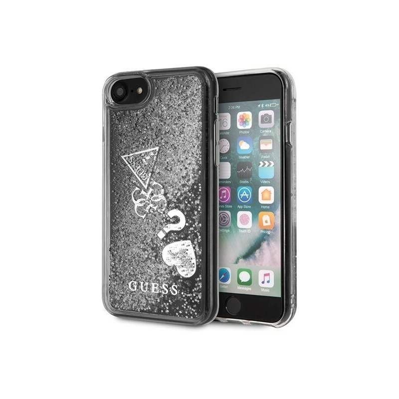 Guess Distributor - 3700740440346 - GUE108SLV - Guess GUHCI8GLHFLSI Apple iPhone SE 2022/SE 2020/8/7 silver hard case Glitter Hearts - B2B homescreen