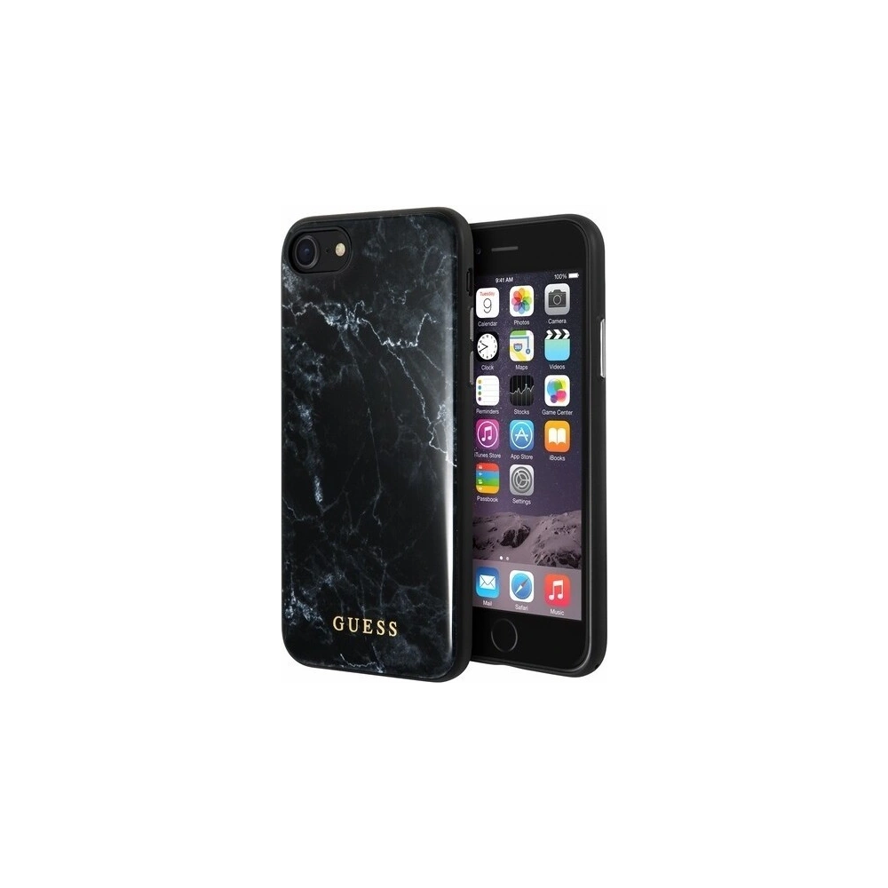 Hurtownia GSM - Etui Guess GUHCI8HYMABK Apple iPhone SE 2022/SE 2020/8/7 czarny/black Marble - GUE109BLK - {ean13} - Hurt