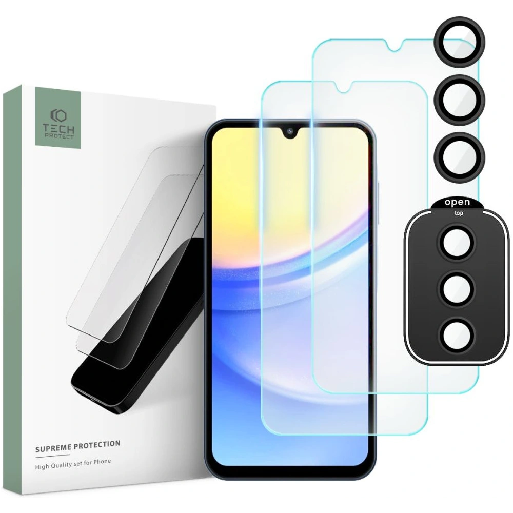 Wholesale Tech-Protect Supreme Set Samsung Galaxy A15 4G / 5G Clear [2+1 PACK] - THP2557 - {ean13} - Hurt