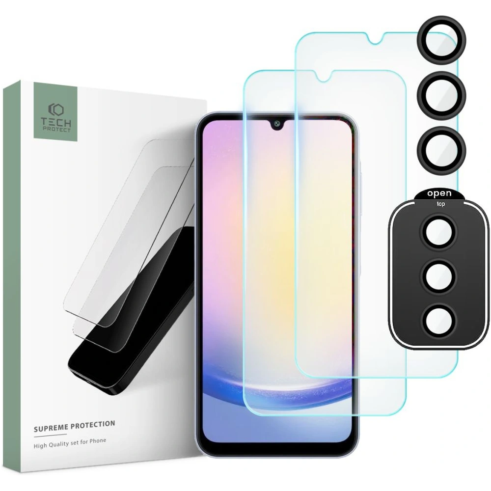 Wholesale Tech-Protect Supreme Set Samsung Galaxy A25 5G Clear [2+1 PACK] - THP2558 - {ean13} - Hurt