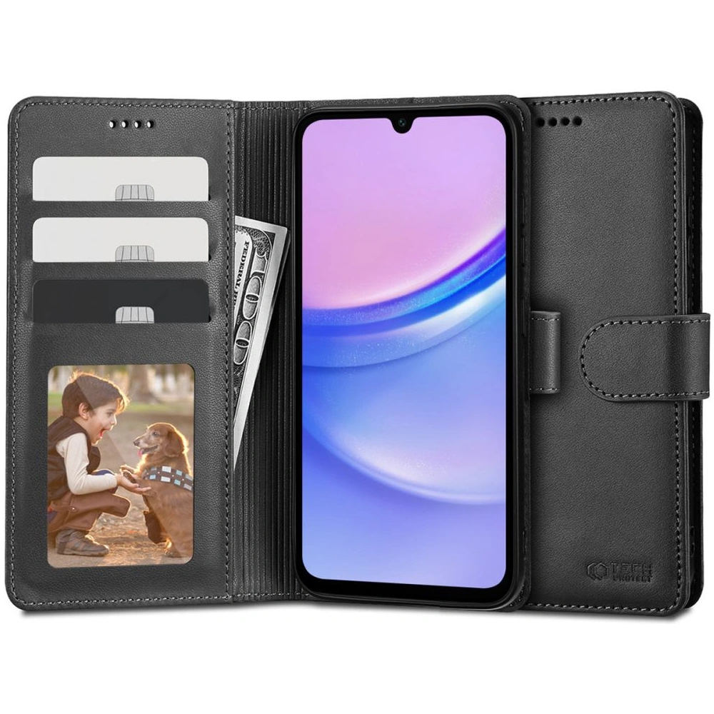 Hurtownia GSM - Etui Tech-Protect Wallet Samsung Galaxy A15 4G / 5G Fekete - THP2560 - {ean13} - Hurt