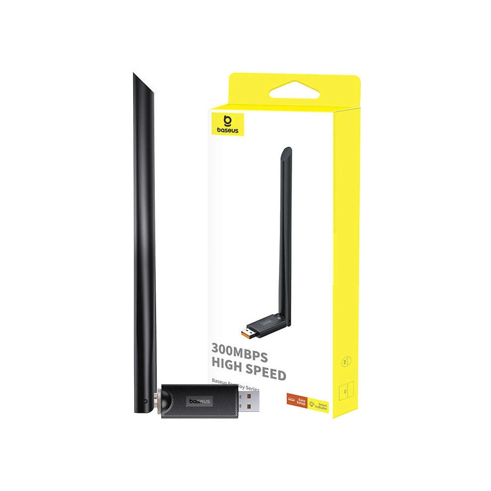 Hurtownia GSM - Adaptér WiFi s anténou Baseus FastJoy 300Mbps černý - BSU4822 - {ean13} - Hurt