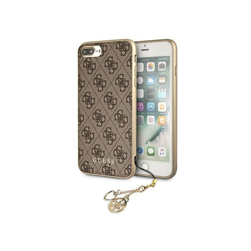 Guess Distributor - 3700740434673 - GUE114BR - Guess GUHCI8LGF4GBR iPhone 7/8 Plus brown hard case 4G Charms Collection - B2B homescreen