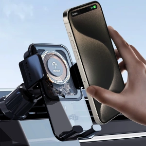 Hurtownia GSM - Auto-Halter mit induktiver 15W Ladegerät für Cockpit / Lüftungsgitter Dudao F19 schwarz - DDA318 - {ean13} - Hurt