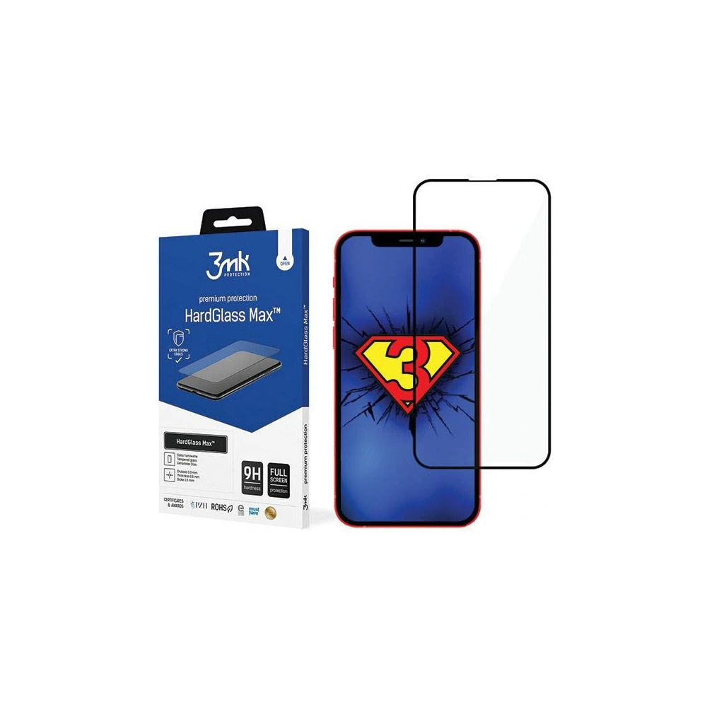 Hurtownia GSM - Edzett üveg 3MK HardGlass Max Apple iPhone 13 fekete/black - 3MK5554 - {ean13} - Hurt