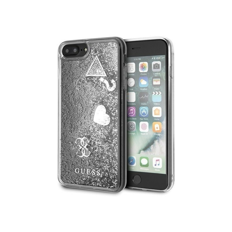 Hurtownia Guess - 3700740440353 - [KOSZ] - Etui Guess GUHCI8LGLHFLSI Apple iPhone 7/8 Plus srebrny/silver hard case Glitter Hearts - B2B homescreen
