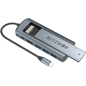 Hurtownia GSM - Adapter 6w1 Blitzwolf BW-Neo TH13 hub USB-C / 3xUSB-A 3.0, 1xUSB-C PD, 1xHD DisplayPort, 1xM.2 SATA M key - BLZ585 - {ean13} - Hurt