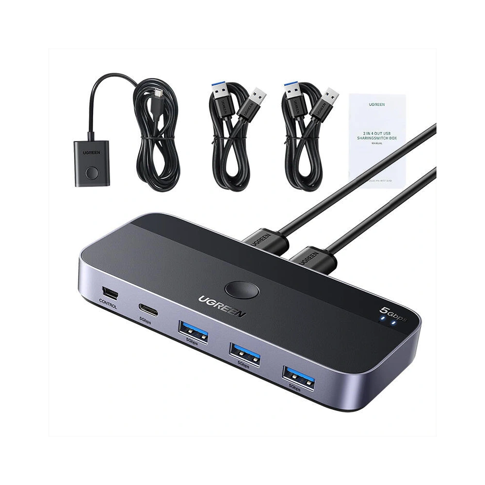 Hurtownia GSM - UGREEN CM662 Switch 2xUSB-A / 3xUSB-A, 1xUSB-C, 1xMini USB schwarz - UGR1797 - {ean13} - Hurt