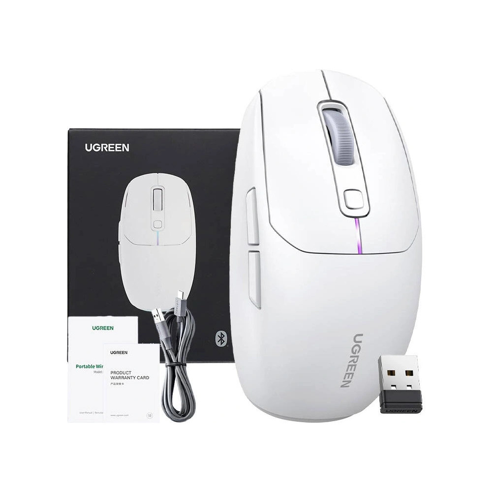 Hurtownia GSM - UGREEN MU103 2.4G / Bluetooth 5.0 vezeték nélküli egér fehér - UGR1800 - {ean13} - Hurt