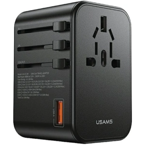 Hurtownia GSM - USAMS T62 univerzális utazó töltő US/AU/EU/UK 1xUSB, 2xUSB-C 65W fekete - USA1021 - {ean13} - Hurt