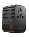 Reiseadapter USAMS T62 Universelles Ladegerät US/AU/EU/UK 1xUSB, 2xUSB-C 65W schwarz/black
