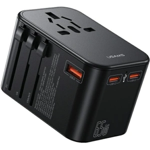 Hurtownia GSM - USAMS T62 univerzális utazó töltő US/AU/EU/UK 1xUSB, 2xUSB-C 65W fekete - USA1021 - {ean13} - Hurt