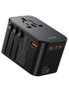 Hurtownia GSM - Cestovní adaptér USAMS T62 Univerzální nabíječka US/AU/EU/UK 1xUSB, 2xUSB-C 65W černý/black - USA1021 - {ean13} - Hurt