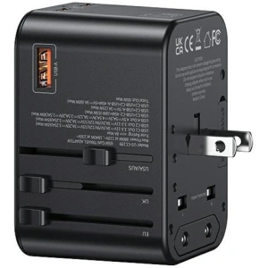 Hurtownia GSM - USAMS T62 univerzális utazó töltő US/AU/EU/UK 1xUSB, 2xUSB-C 65W fekete - USA1021 - {ean13} - Hurt
