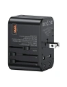 Hurtownia GSM - Cestovní adaptér USAMS T62 Univerzální nabíječka US/AU/EU/UK 1xUSB, 2xUSB-C 65W černý/black - USA1021 - {ean13} - Hurt