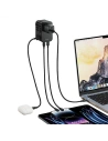 Hurtownia GSM - Cestovní adaptér USAMS T62 Univerzální nabíječka US/AU/EU/UK 1xUSB, 2xUSB-C 65W černý/black - USA1021 - {ean13} - Hurt
