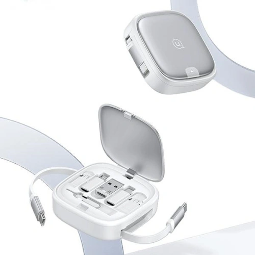 Kabel 3w1 USAMS US-SJ650 MicroUSB / USB-C / Lightning 60W srebrny/silver