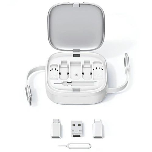 Kabel 3w1 USAMS US-SJ650 MicroUSB / USB-C / Lightning 60W srebrny/silver