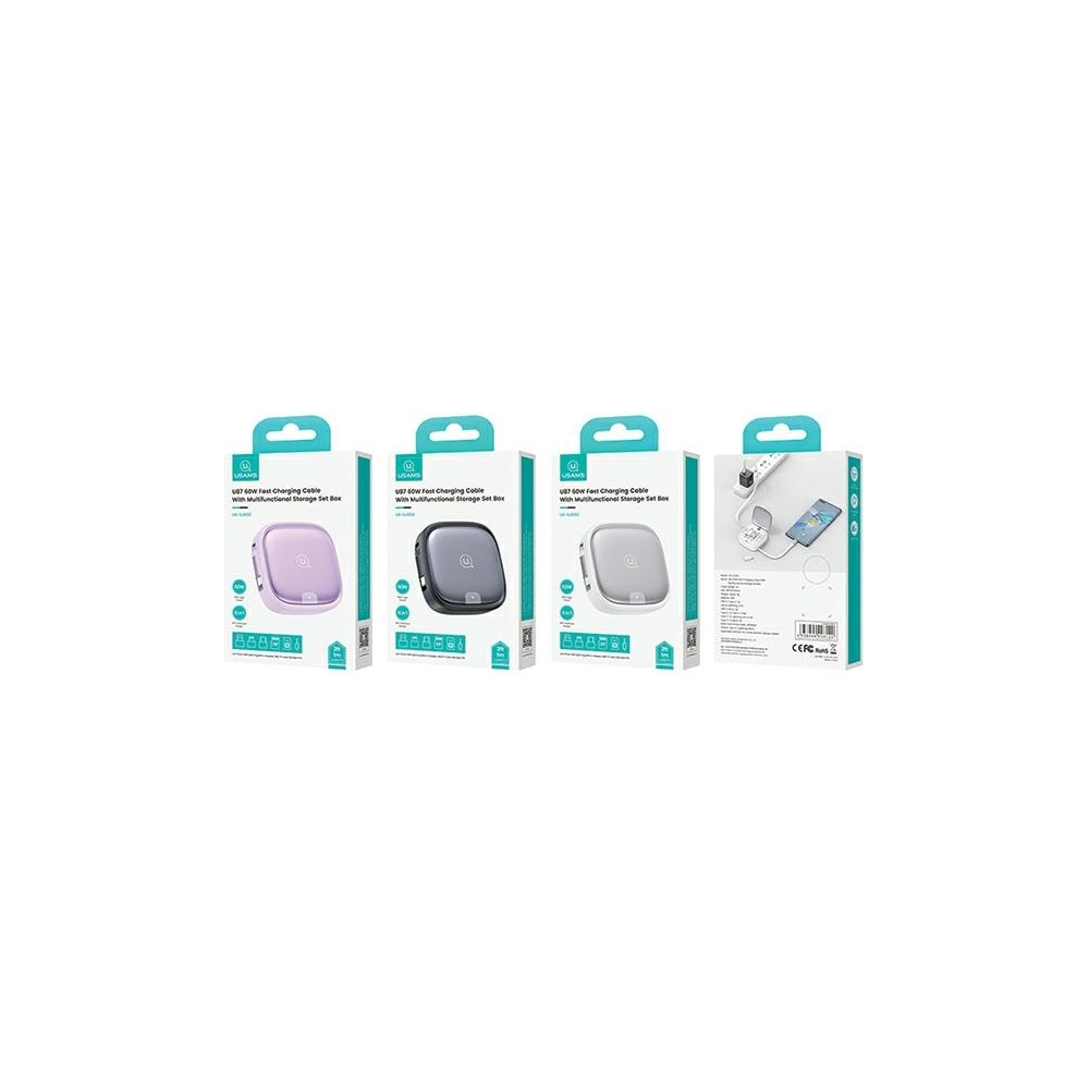 Hurtownia GSM - Kabel 3w1 USAMS US-SJ650 MicroUSB / USB-C / Lightning 60W silber/silver - USA1023 - {ean13} - Hurt