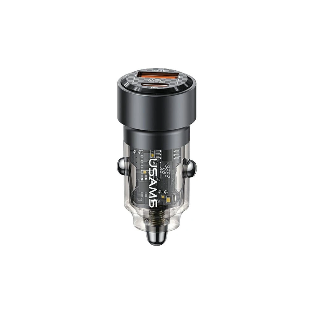 Hurtownia GSM - Încărcător auto USAMS C39 USB-A, USB-C 60W negru/black - USA1025 - {ean13} - Hurt