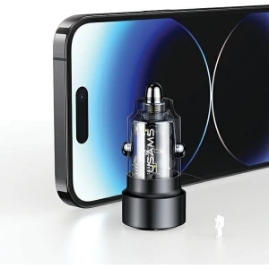 Hurtownia GSM - USAMS C39 autós töltő USB-A, USB-C 60W fekete - USA1025 - {ean13} - Hurt