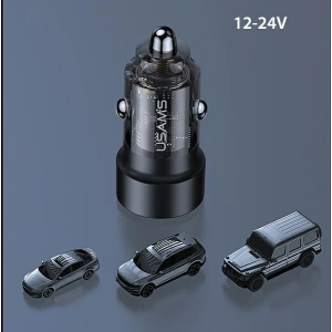 Hurtownia GSM - USAMS C39 autós töltő USB-A, USB-C 60W fekete - USA1025 - {ean13} - Hurt