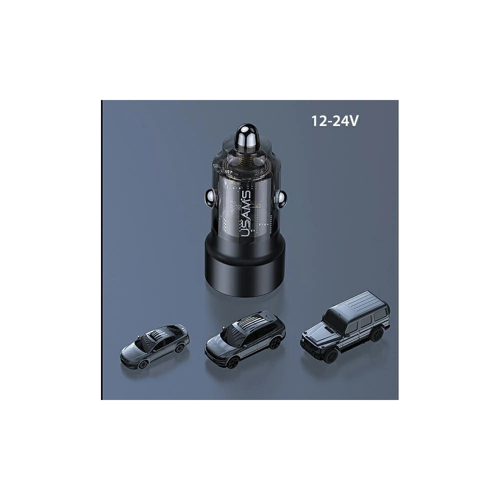 Hurtownia GSM - Încărcător auto USAMS C39 USB-A, USB-C 60W negru/black - USA1025 - {ean13} - Hurt